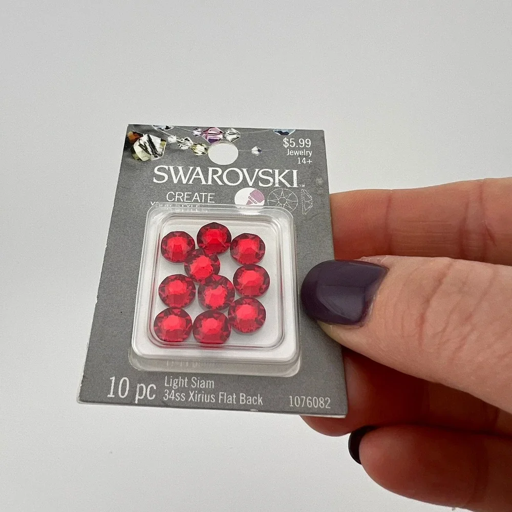 Swarovski‎ Light Siam 34ss Xirius Flat Back 10pc Red Crystals